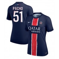 Camisa de time de futebol Paris Saint-Germain Willian Pacho #51 Replicas 1º Equipamento Feminina 2024-25 Manga Curta